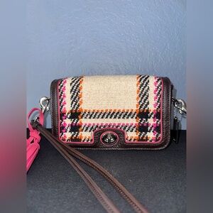 💓EUC Y2K  Coach Legacy Multicolor Tweed & Leather Penny Shoulder Bag 21144💓